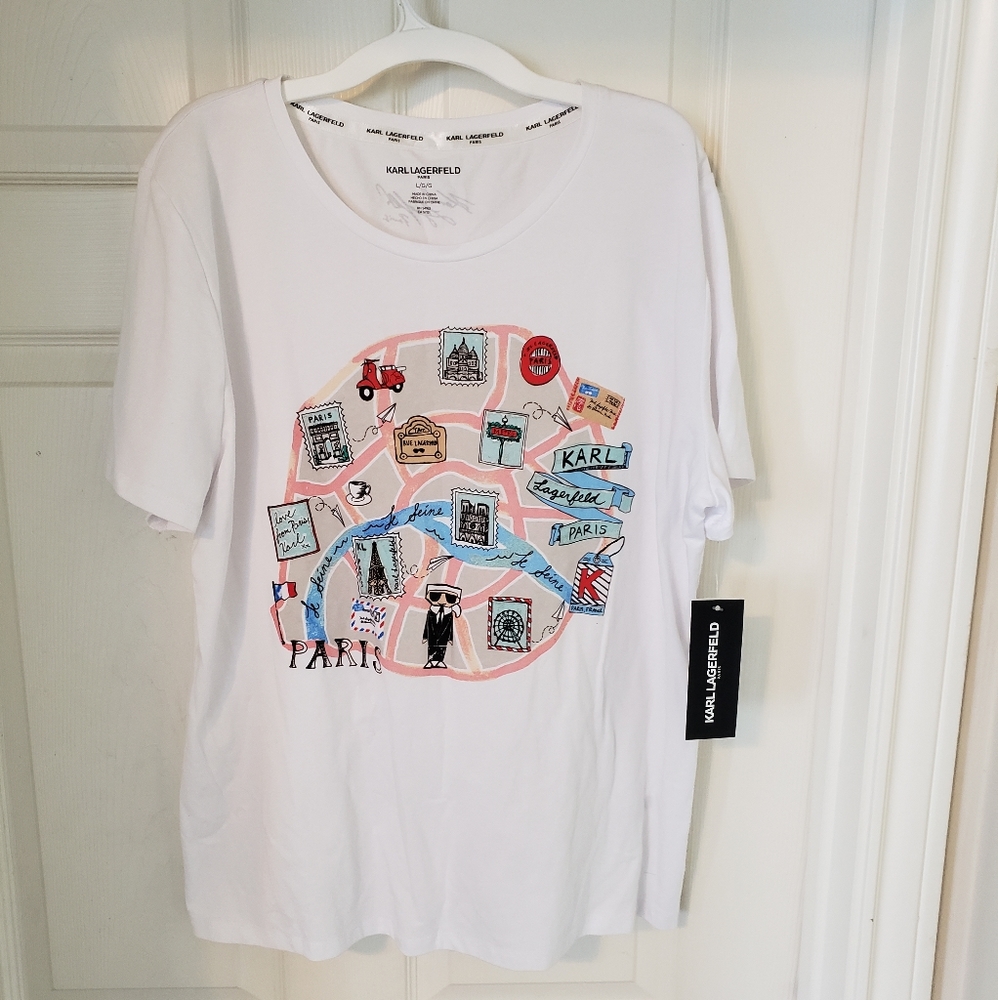 Karl lagerfeld  white tee shirt